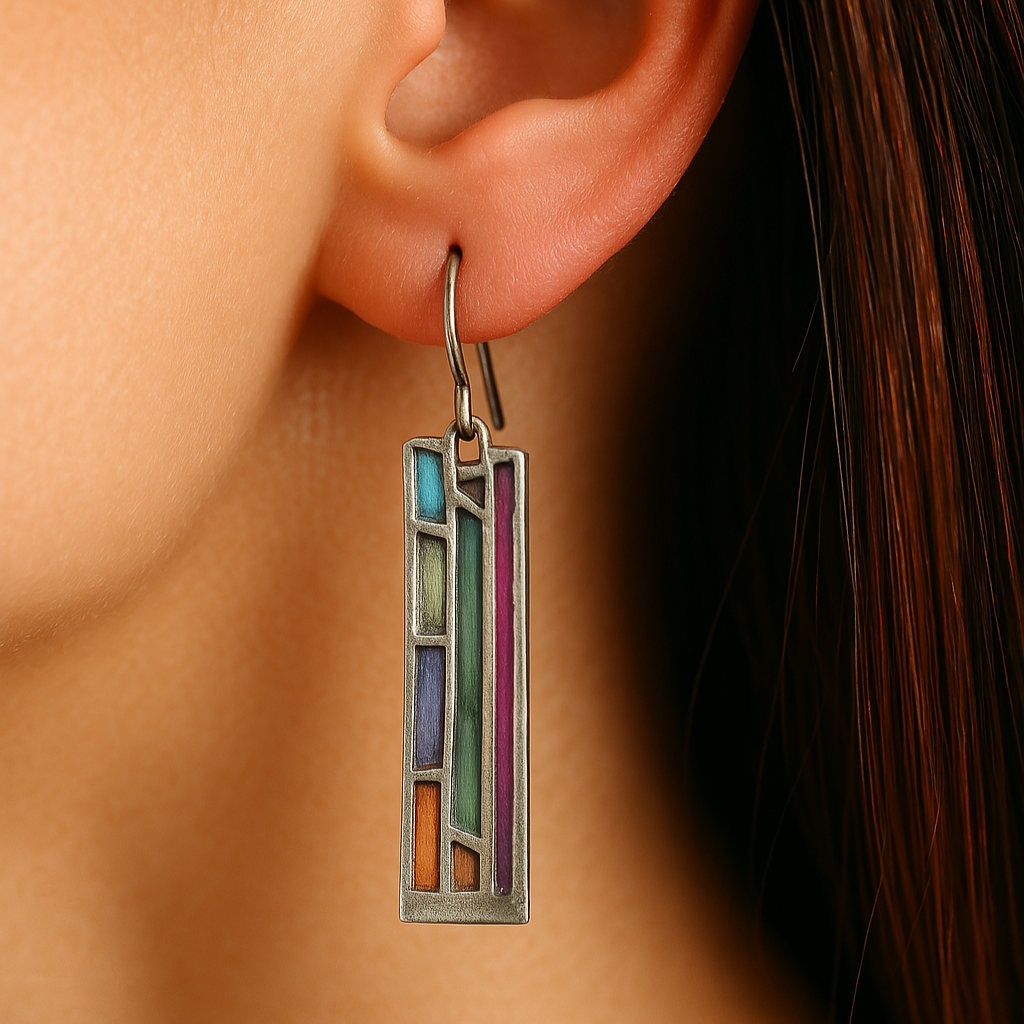 Boucles d'oreilles vintage Mozaic Hopea