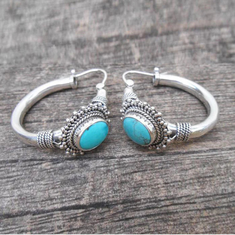 Chic™ | Boucles d'oreilles turquoise rétro