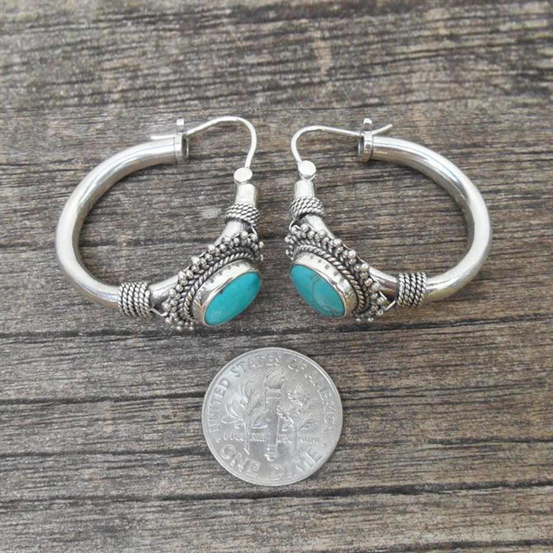 Boucles d'oreilles vintage turquoise