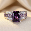 Bague Améthyste Serti Rail en Argent