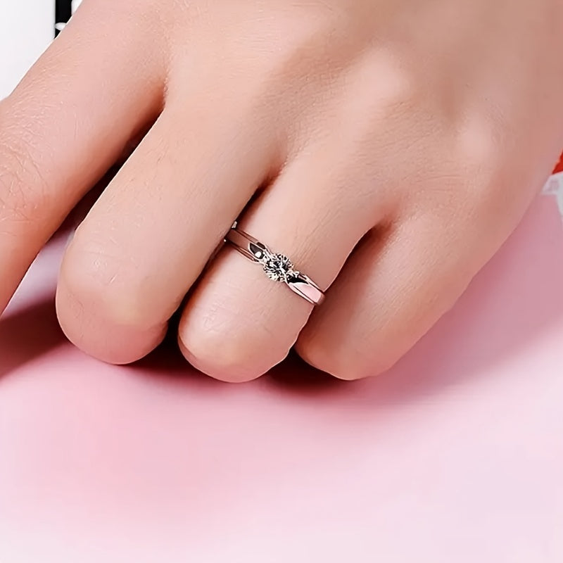 Bague Minimaliste en Zirconium Or Blanc