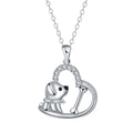 Collier en forme de cœur avec pendentif chien