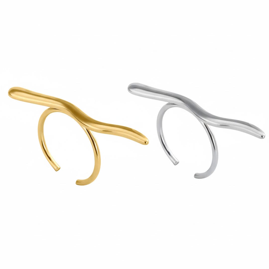 Bague en branche dorée minimaliste