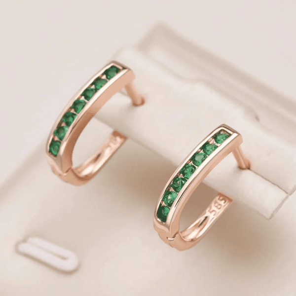 Boucles d'oreilles en cristal vert élégantes