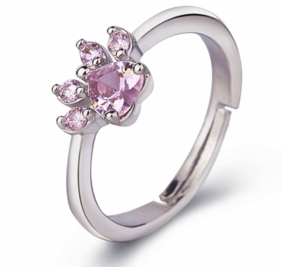 Ensemble de bijoux en or rose – 4 pièces bague en zircon, collier, boucles d'oreilles, bracelet