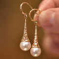 Boucles d'oreilles vintage en perles dorées