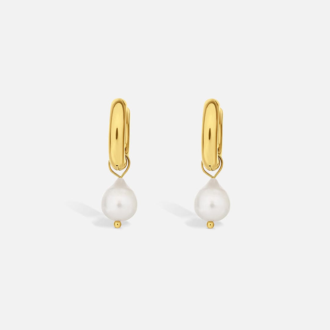 Boucles d'oreilles goutte en perles dorées intemporelles