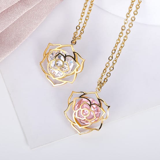 Collier Pendentif Aura Rose
