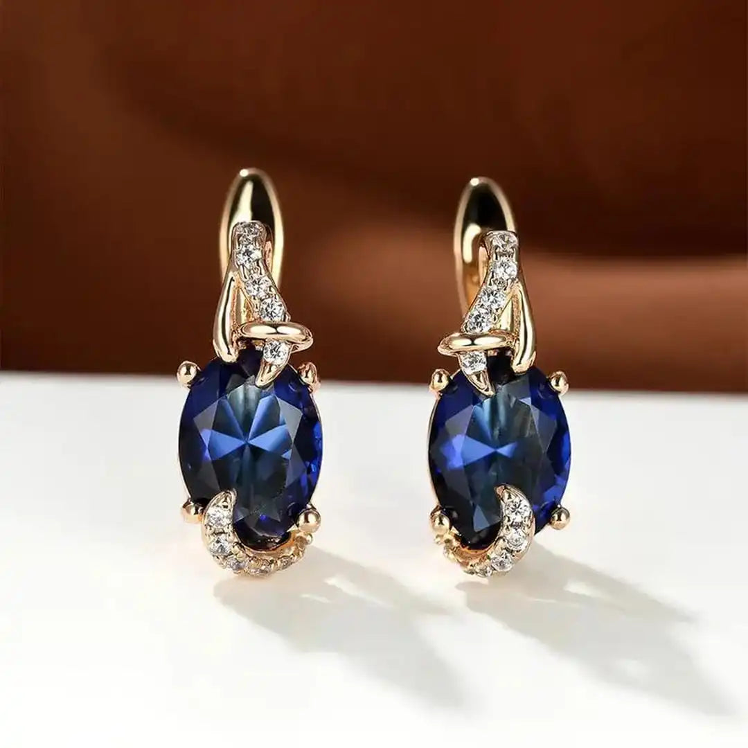 Boucles d'oreilles goutte d'or royal de minuit