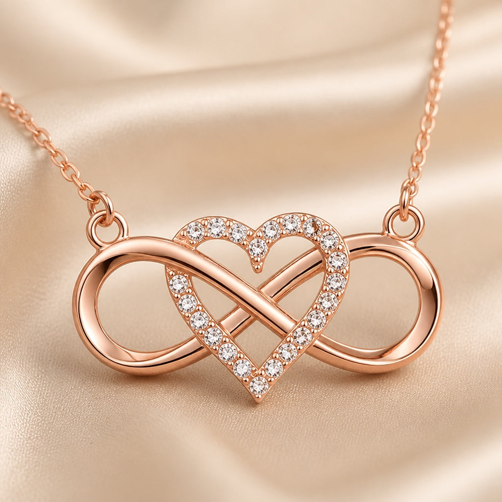 Collier Pendentif Cœur Éternel en Or Blanc