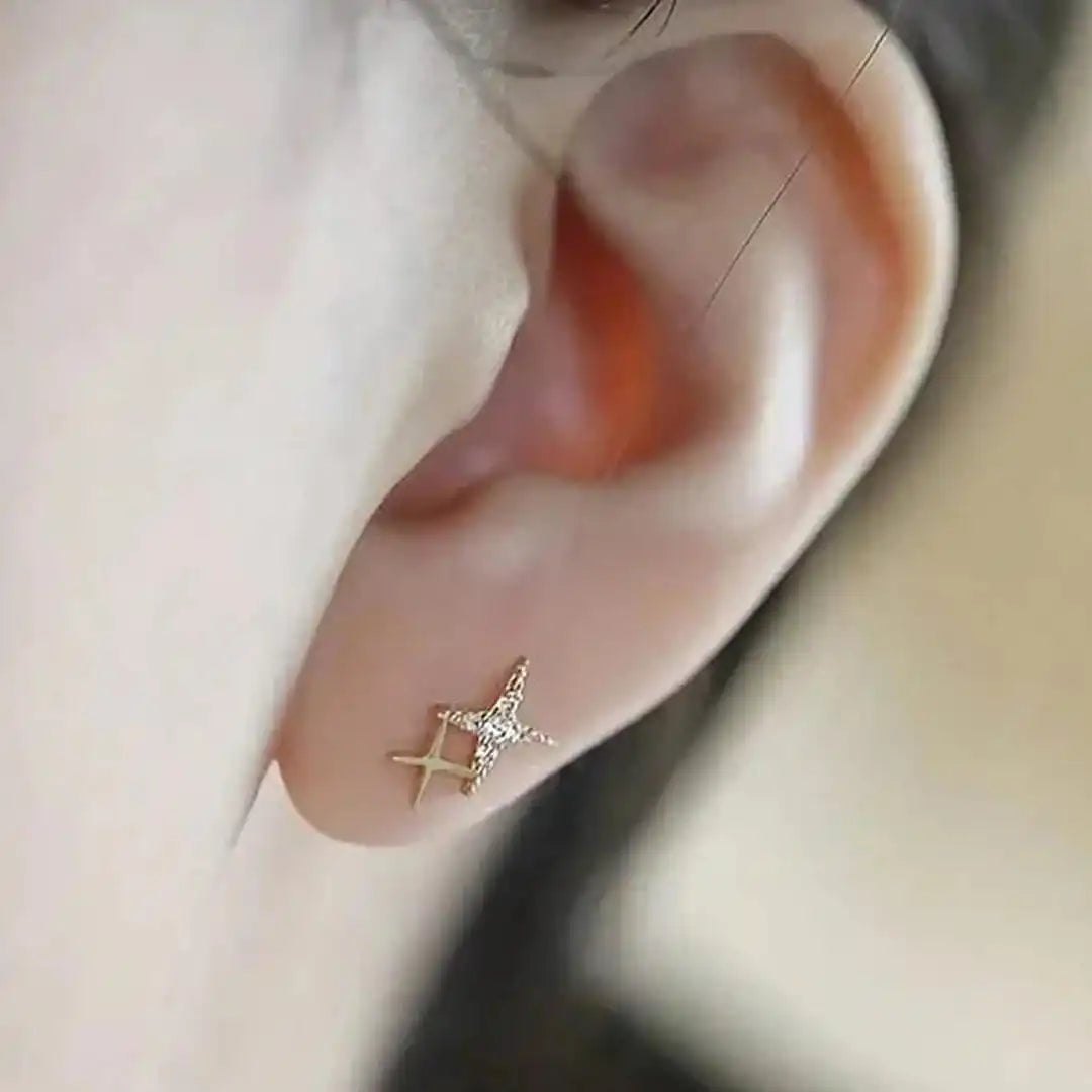 Boucles d'oreilles étoile scintillantes