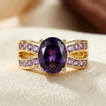 Bague Anneau Fendue Améthyste en Or