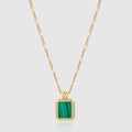 Pendentif Malachite Perle Chaîne en Or