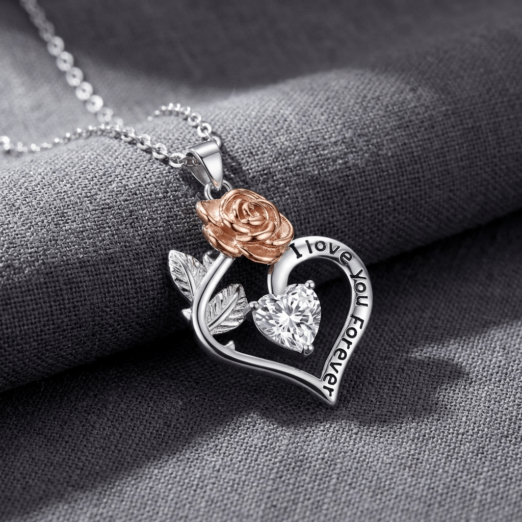 Collier Cœur Rose Éternel