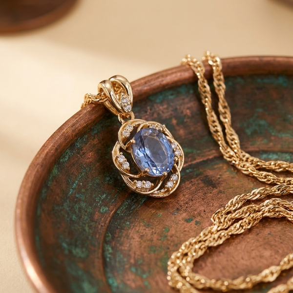 Collier Fleur de Tourmaline Dorée