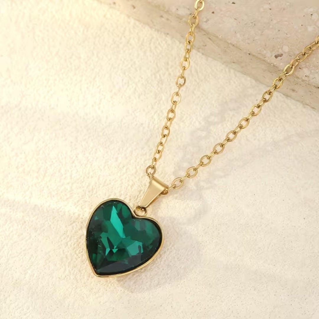 Collier pendentif Cœur Émeraude