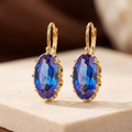 Boucles d'Oreilles Pendantes Saphir en Or