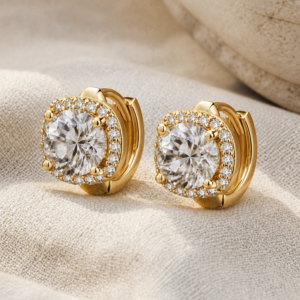 Boucles d'oreilles carrées Allure dorées