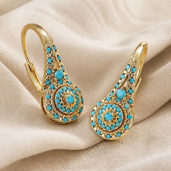 Boucles d'oreilles Élégance Mosaique Turquoise