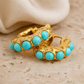 Boucles d'oreilles sculptées en pierre turquoise audacieuse