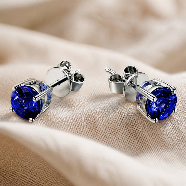 Boucles d'oreilles en saphir classiques