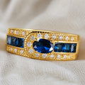 Bague Saphir Signet Dorée Royale