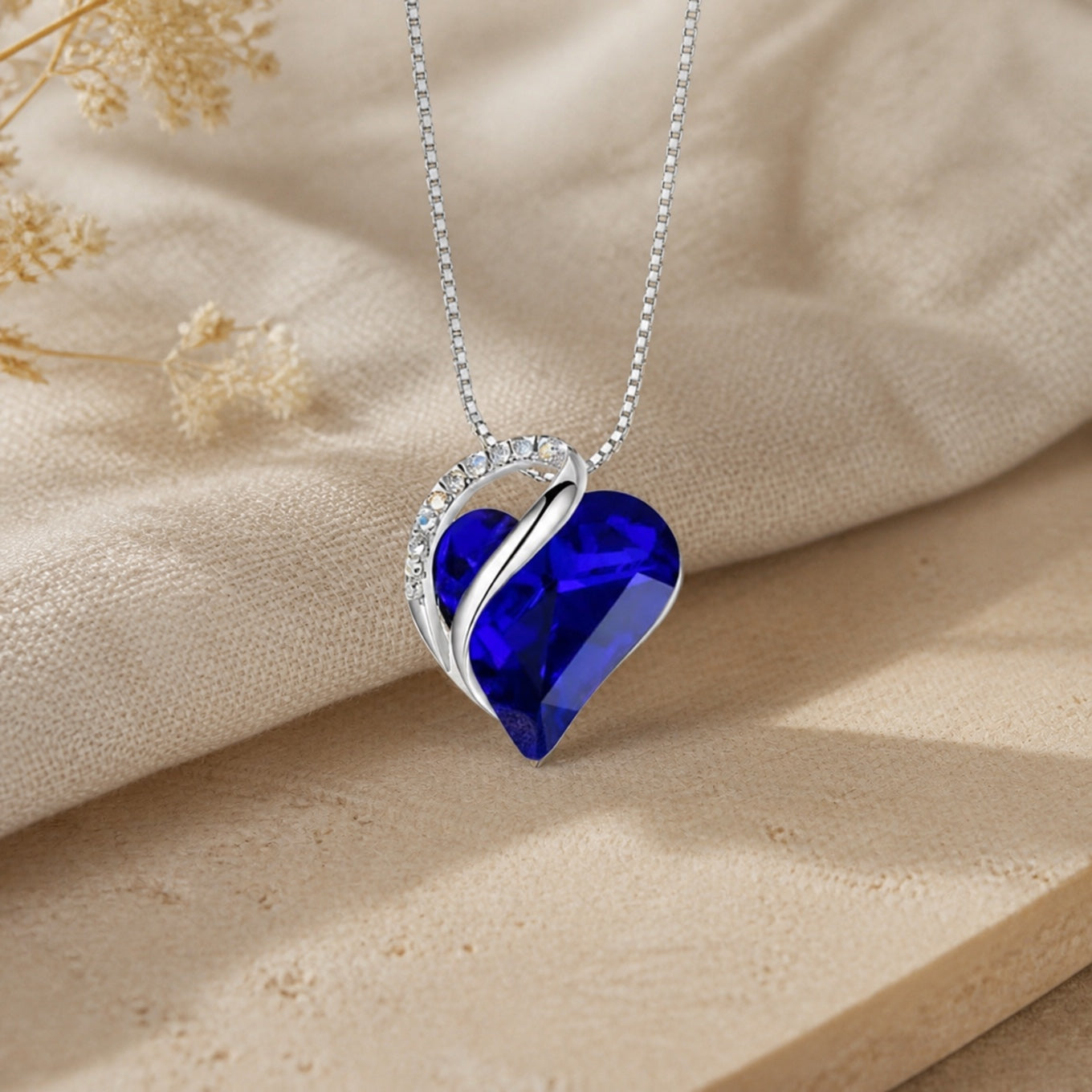 Collier Cœur Éternel Saphir