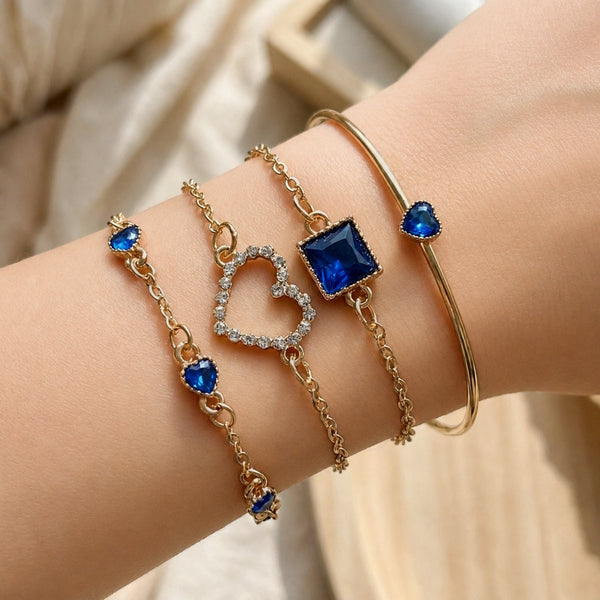 Bracelet en perles de cœur doré Safiiri