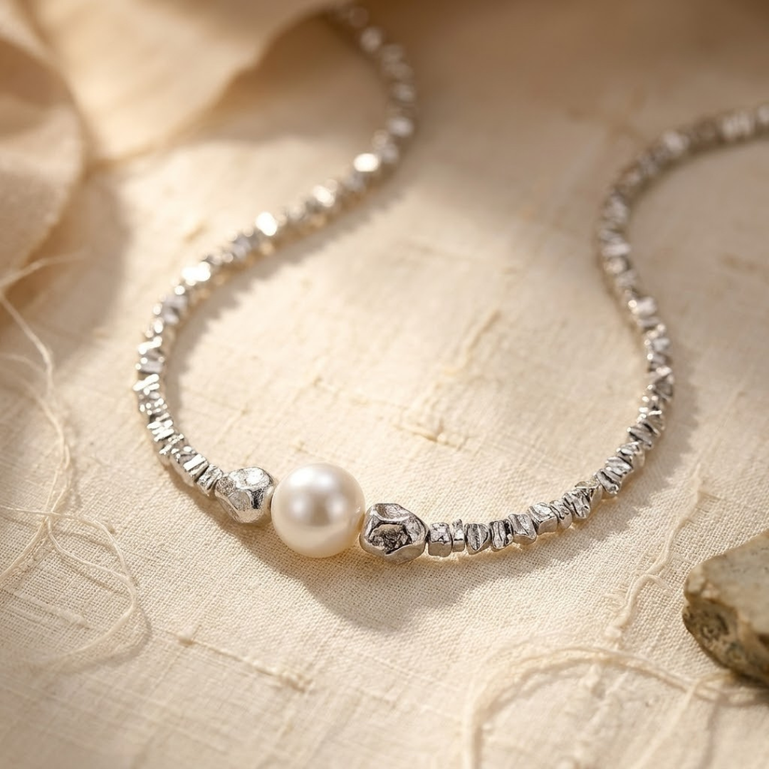 Collier Ras-de-Cou Minimaliste Perle en Argent
