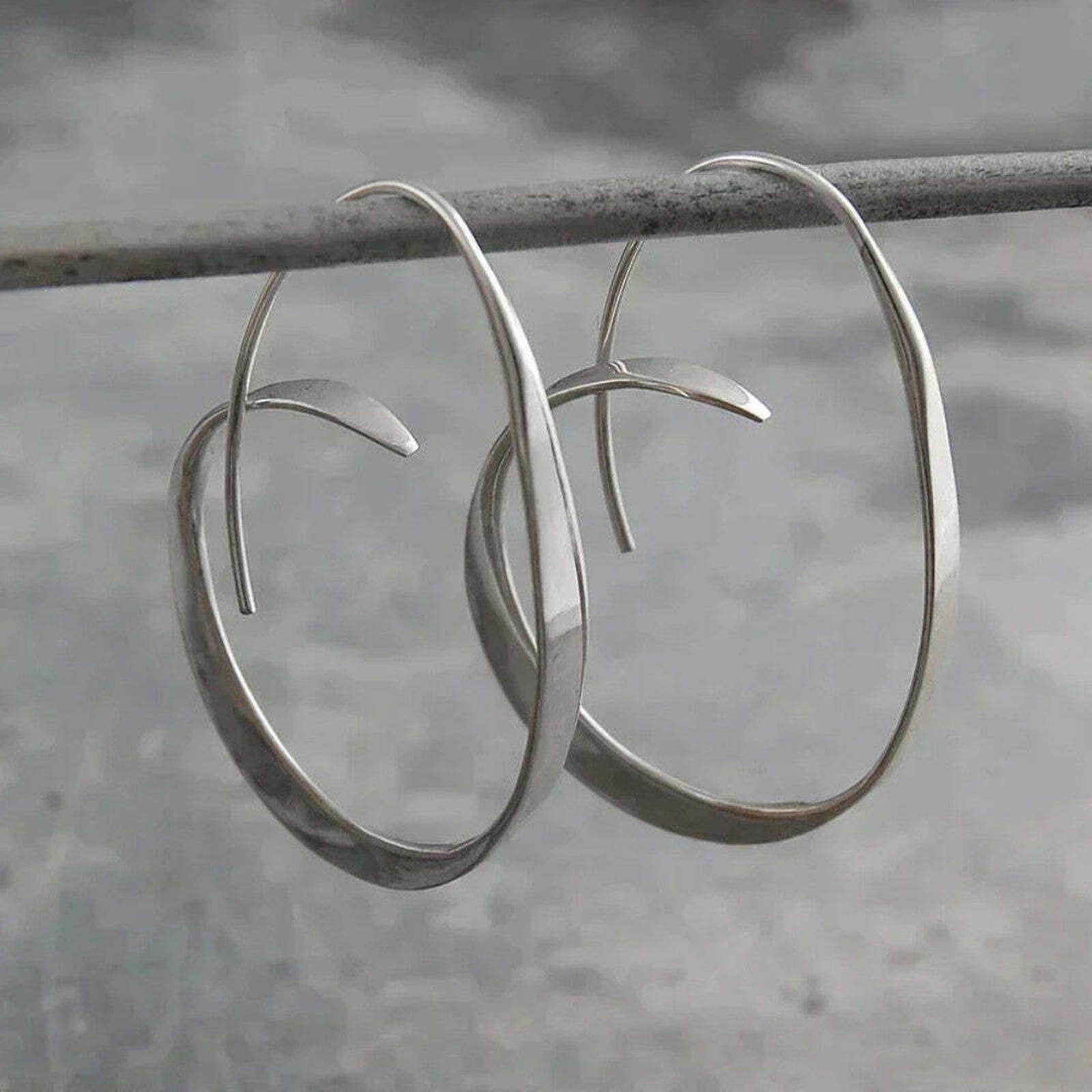 Boucles d'oreilles en spirale ouverte en forme de goutte