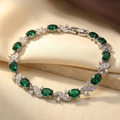 Bracelet à Maillons Émeraude Vintage en Argent