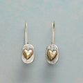 Boucles d'oreilles vintage en cœur incrusté doré