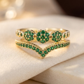 Bague Émeraude Grappe en Or