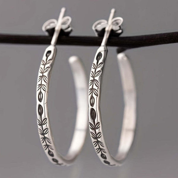 Boucles d'oreilles en anneau argenté