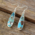 Boucles d'oreilles en jaspe turquoise chic en forme de goutte