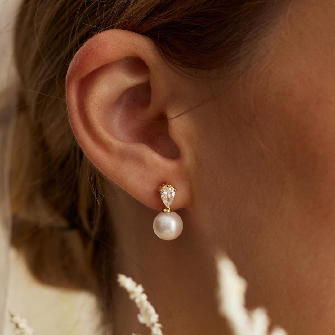 Boucles d'oreilles classiques en perles et gouttes