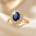 Bague Saphir Halo en Or