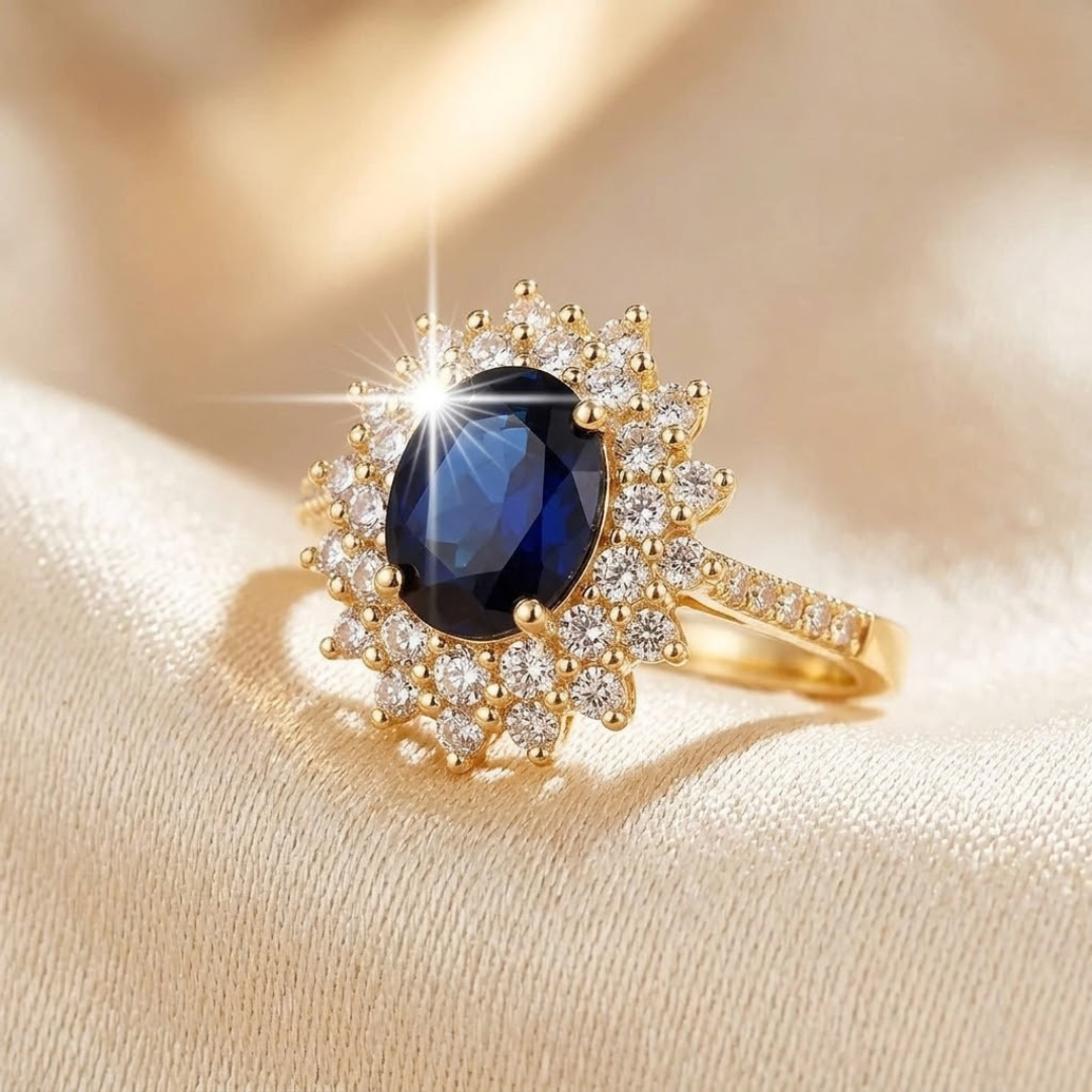 Bague Saphir Halo en Or