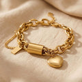 Bracelet en lien Cœur Doré