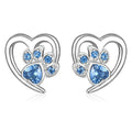 Boucles d'oreilles en forme de patte et de cœur avec zircon