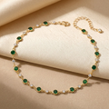 Collier à Motifs Émeraude en Or