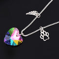 Collier souvenir arc-en-ciel avec pendentif en forme de cœur