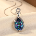 Collier Saphir Goutte en Argent