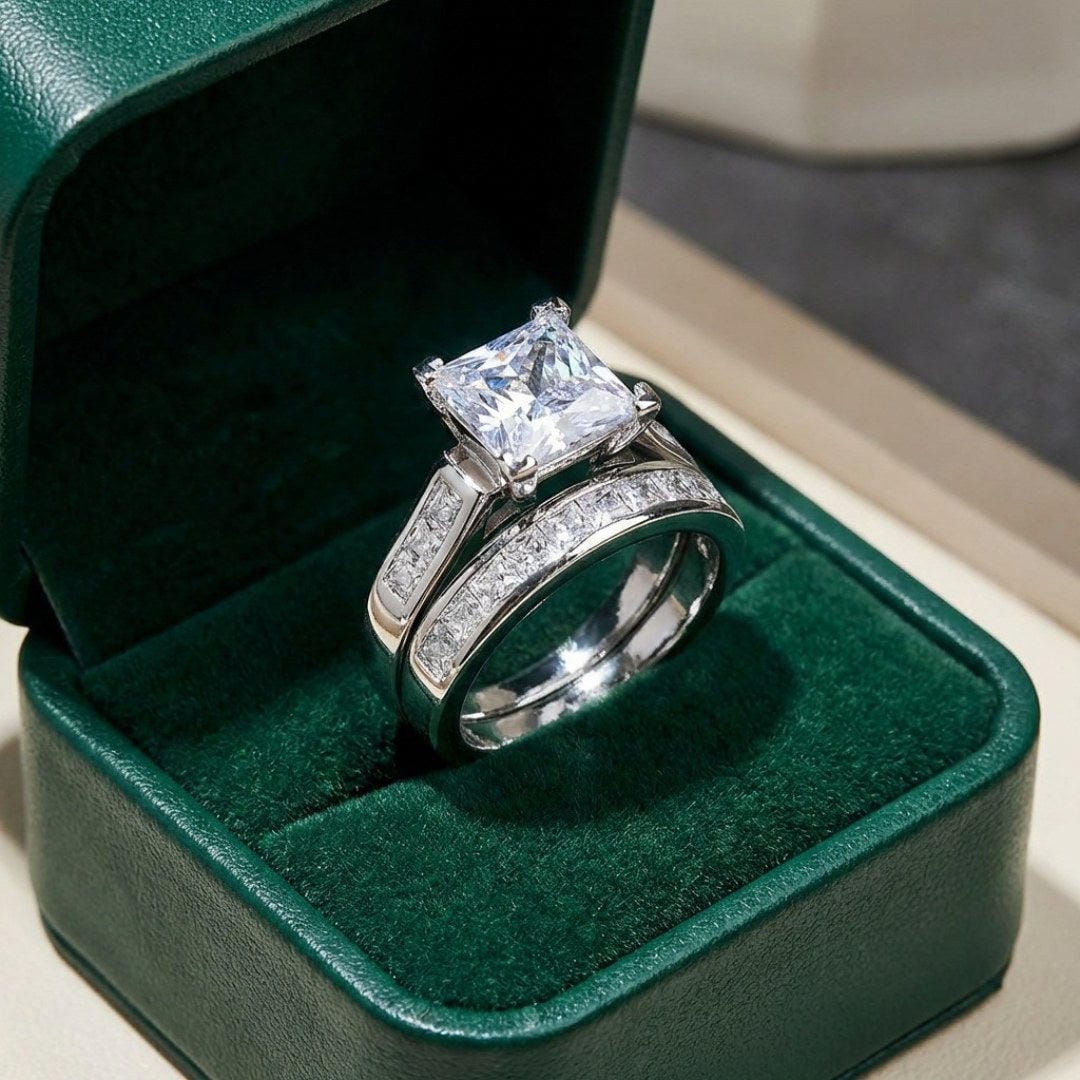 Superbe ensemble de bagues en zirconium