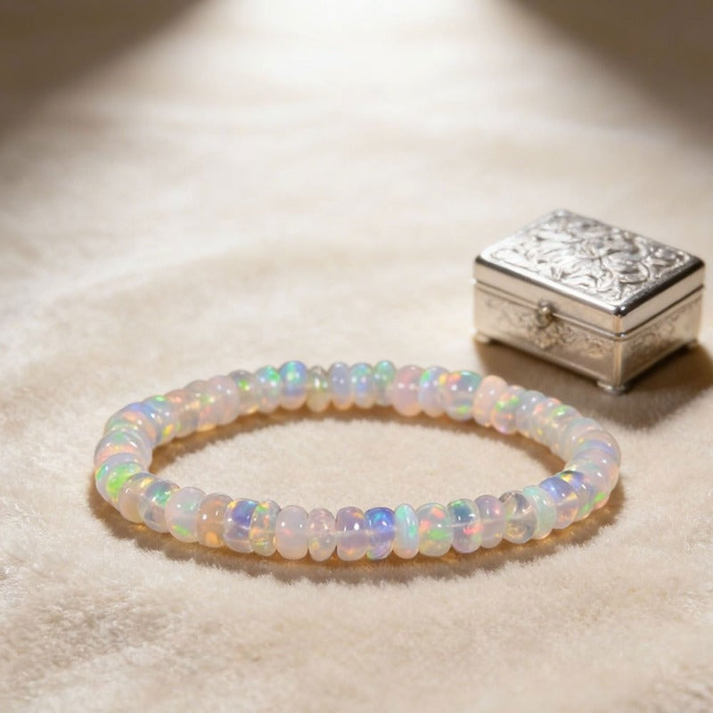 Bracelet en opale éthiopien naturel de ménopause