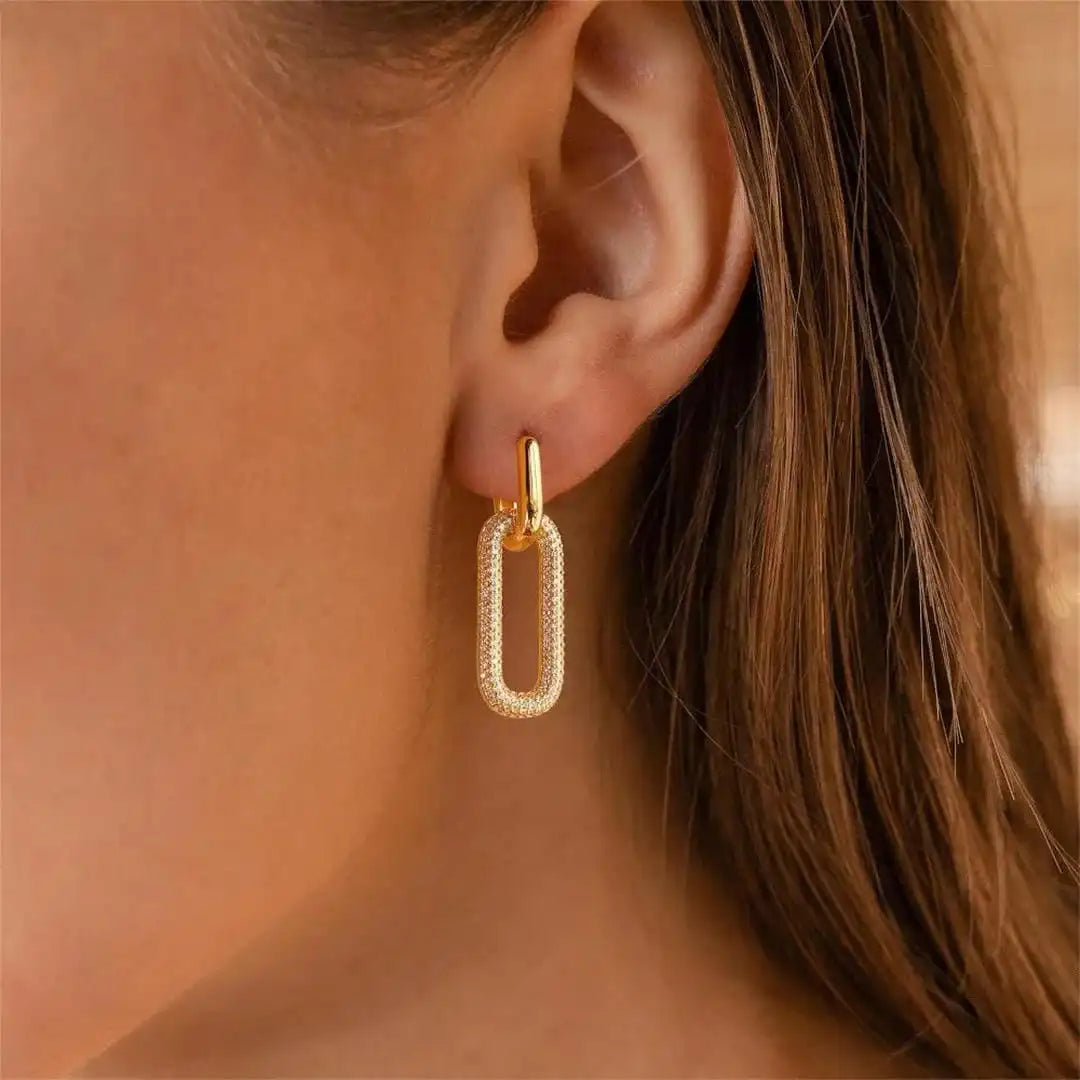 Boucles d'oreilles géométriques rétro Strassi