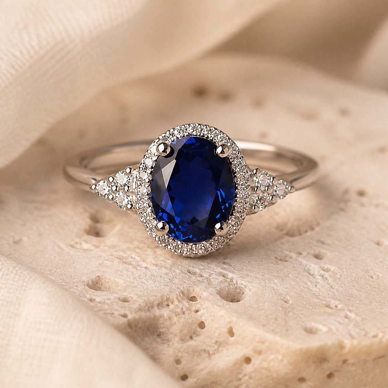 Bague Ovale Saphir Majesté de Minuit