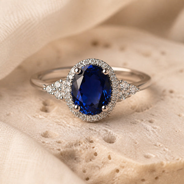 Bague Ovale Saphir Majesté de Minuit