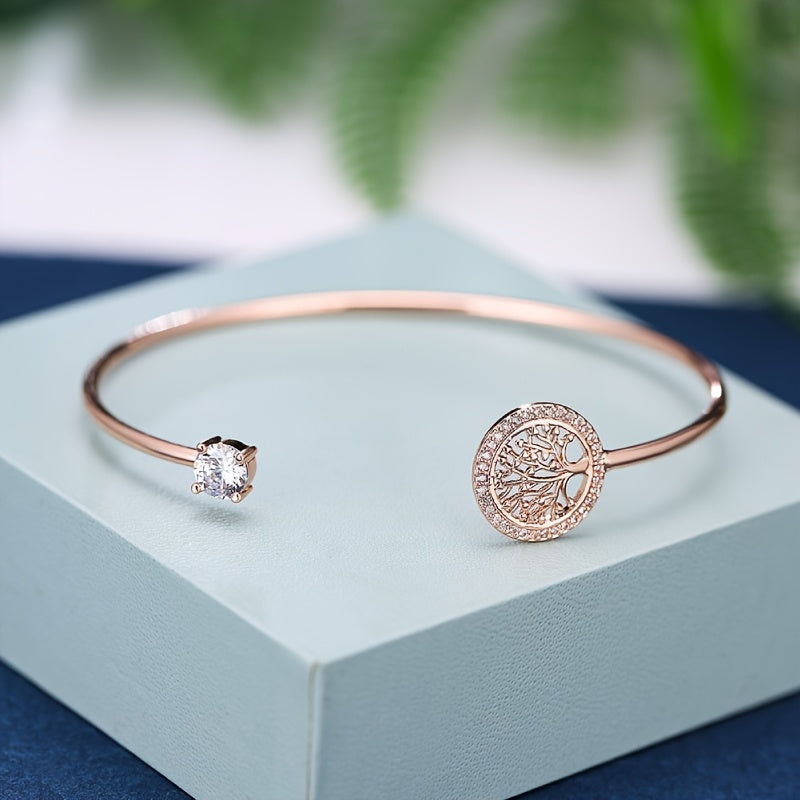 Bracelet en bois en or blanc Life