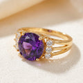 Bague Améthyste Anneau Fendue en Or